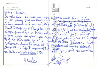 Em Sologne — paisagens e fauna — Éditions Leconte — Verso
