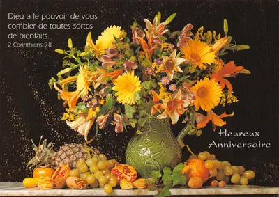 Bouquet de fleurs et fruits — Anniversaire — Éditions FATZER SA