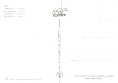Siena — Wnętrze katedry — wydawca Ditta M. Romboni, Siena, nr 159 — Rewers