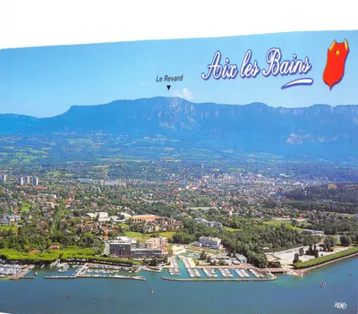 Aix-les-Bains — vue aérienne avec le Mont Revard — éditeur RGO