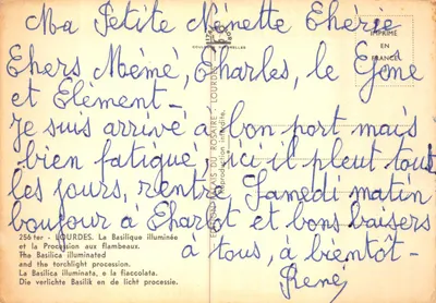 Lourdes — Verlichte basiliek en procesie met fakkels — Édition Lourdes - Coulours Naturelles — Achterkant