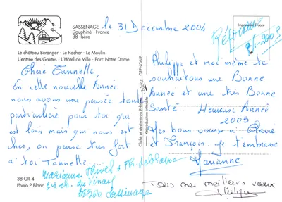 Sassenage — vue panoramique avec château, cascade, grottes et paysages — éditeur Cliché et réalisations Éditions — Verso