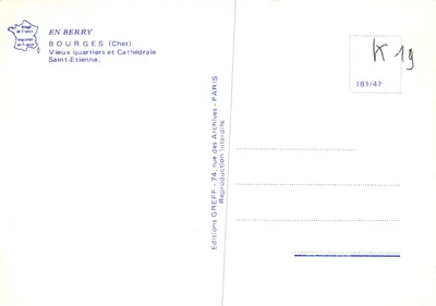 Bourges — Katedra widziana z dawnych dzielnic — Éditions GREFF, n°181/47 — Rewers