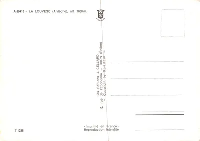 La Louvesc — peregrinação renomada, local ideal para férias relaxantes — editor J. Cellard — Verso