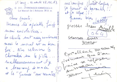 Il Massiccio dell'Arbizon — vista innevata — AFUM-EDITIONS, Bordeaux — Verso