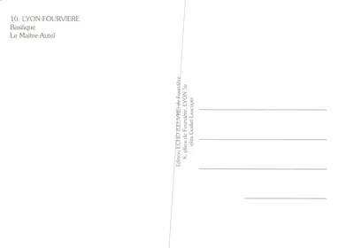 Basilique de Fourvière — Le Maître-Autel — Édition ECHO (CEUVRE) de Fourvière — Verso