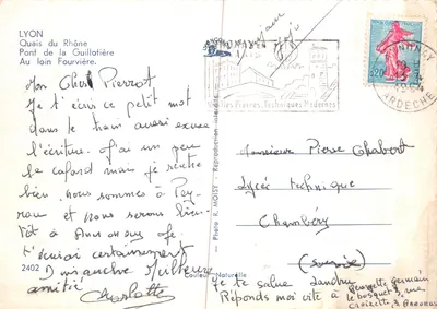 Lyon - Quais du Rhône — Pont de la Guillotière — éditeur : Techniques Modernes, n° 2402 — Verso