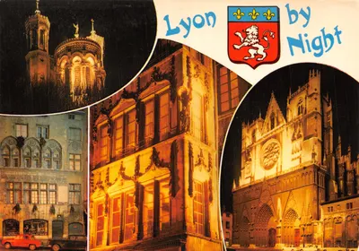 Lyon by Night — Basilique de Fourvière, Maison Thomassin, Cathédrale Saint-Jean — Éditions Cellard