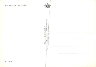 Lettra — widok panoramiczny wsi i jej otoczenia — wydawca ADIA — Rewers