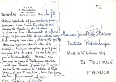 Bern — Vue aérienne — Éditions Merkur — Verso