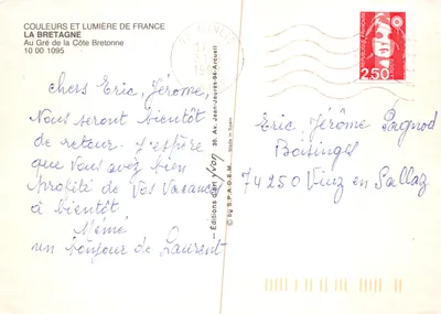 A Costa Bretã — paisagens costeiras e barcos de pesca — Éditions Jean-Jaurès-94-Arcueil — Verso