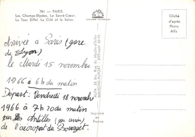 Parijs — Herinnering aan Parijs — uitgever ALFA, nr. 781 — Achterkant