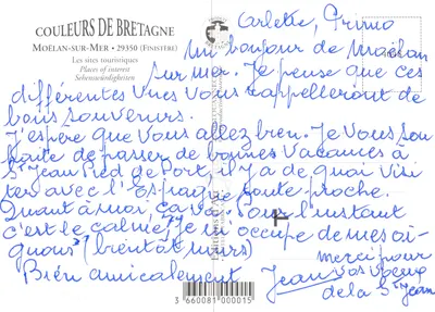 Moëlan-sur-Mer — vue aérienne et paysages — éditeur COULEURS DE BRETAGNE — Verso