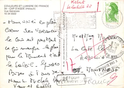 Cap d'Agde — Vue Générale — Éditions d'art Yvon Arcuelli — Verso