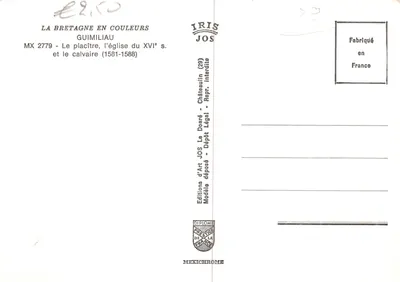 Châteaulin — Église du XVIe siècle et calvaire (1581-1588) — Éditions d'Art JOS — Verso