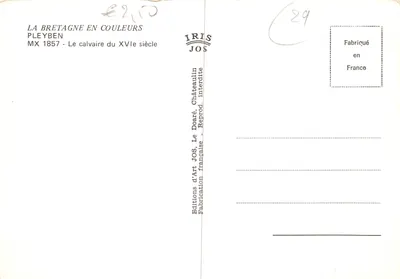 Pleyben — Calvaire du XVIIe siècle — Éditions d'Art JOS — Verso