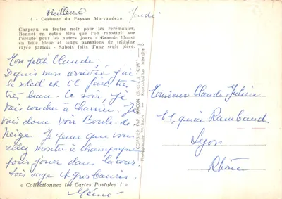 Paysan Morvandais — costume traditionnel — éditeur CIM — Verso