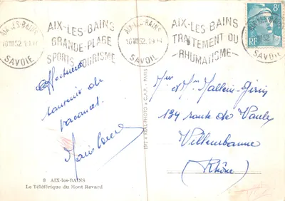 Le Téléphérique du Mont Revard — Aix-les-Bains — éditeur Cap — Verso