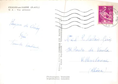 Chalon-sur-Saône — vue aérienne — Éditions Aériennes Combiér — Verso
