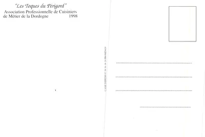 Toques du Périgord — grupa kucharzy — wydawca: Rada Gminy Dordogne — Rewers