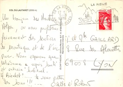 Col du Lautaret — widok z Hautes-Alpes z lodowcem — wydawca IRIS — Rewers
