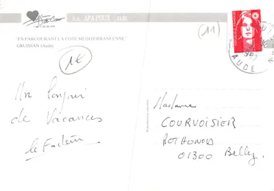 Gruissan — marché nocturne au port — S.A. APA-POUX - ALBI — Verso