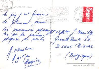 Valras Plage — vue aérienne du port et de la plage — Éditions Joie des Vacances — Verso