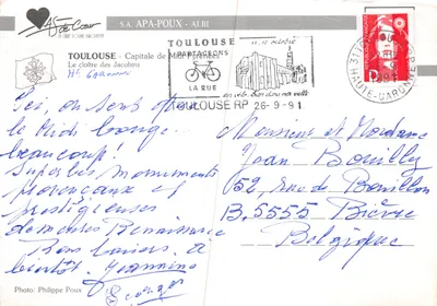 Toulouse — Cloître des Jacobins — S.A. APA-POUX - ALBI — Verso
