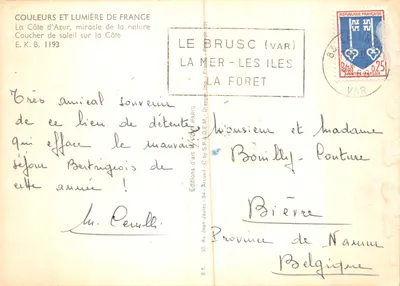 Zachód słońca nad Côte d'Azur — Le Brusc (Var) — Wydawnictwo Sztuki Paris — Rewers