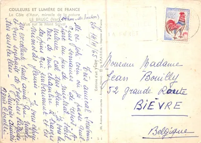 Widok na Mont Salvat — La Côte d'Azur, cud natury — Yvon, wydawca — Rewers