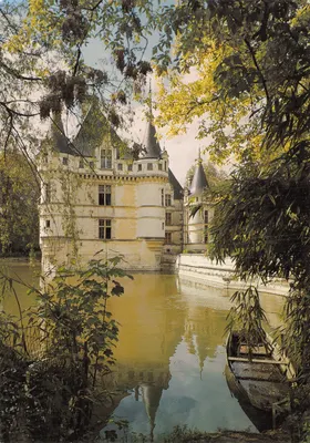 Azay-le-Rideau — castelo refletido em um braço do Indre — ARTAUD Frères, n° 601