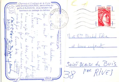 Les Sanguinaires — îles rocheuses avec tour de guet — éditeur IRIS — Verso