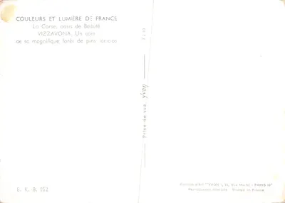 Vizzavona — bosque de pino — Éditions d'Art 'YVON', Rue Martel, Paris 10e — Reverso
