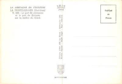 La Trinité-sur-Mer — O porto de recreio no rio Crach — Éditions d'Art JOS — Verso