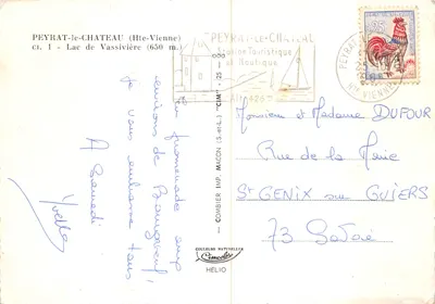 Peyrat-le-Château — Lac de Vassivières — wydawca CIM — Rewers