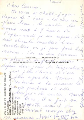 Châtel-Guyon — panorama kasyna i hotelu — Éditions d'Art Vion — Rewers