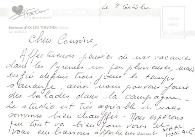 Lac d'Orgeix — widok z jeziora z zasnieżonymi górami i budynkiem przy wodzie — éditeur AS de Cœur — Rewers