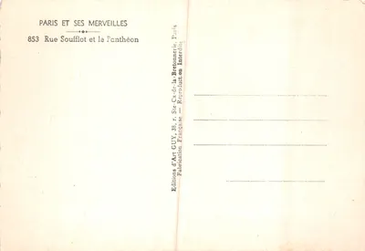 Place du Panthéon — vue avec la fontaine et le dôme — éditeur GUY — Verso