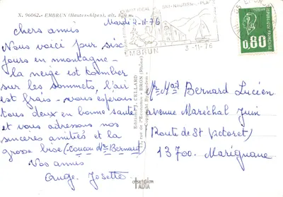 Embrun — widok panoramiczny i plaże — Wydawnictwo Économie (Rhône) — Rewers
