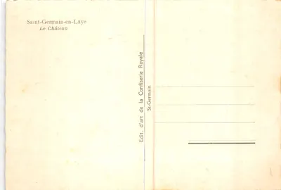 Saint-Germain-en-Laye — Zamek — Wydawnictwo artystyczne Konfederacji Cukrowniczej — Rewers