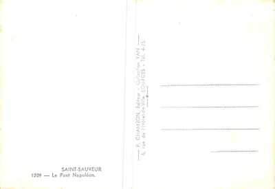 Le Pont Napoléon — Saint-Sauveur — éditeur P. CHAMBON — Verso