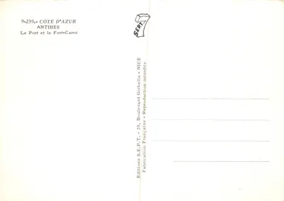 Antibes — O Porto e o Forte-Carré — Éditions S.E.P.T. - NICE — Verso
