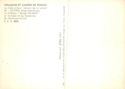 Antibes — Zamek « Musée Picasso » i jego rzeźby — Yvon — Rewers
