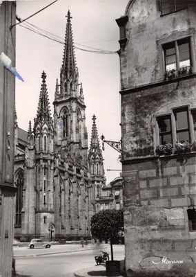 Église Saint-Étienne de Mulhouse — vue de la façade gothique avec clocher central — éditeur Marasco