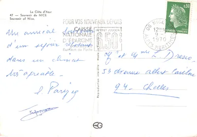 Nice — widok panoramiczny z promenady Anglijskiej i portu — wydawca Photo-Tibon, n°2 — Rewers