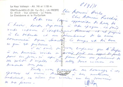 Prats-de-Mollo — widok z lotu — wydawca CIM — Rewers