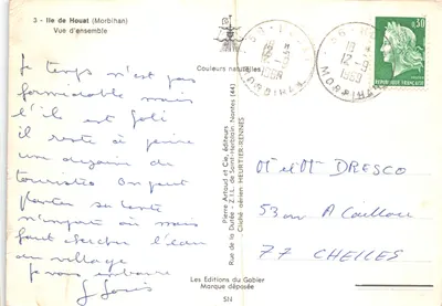 Wyspa Houat (Morbihan) — ogólne widok — Pierre Artaud et Cie, wydawcy — Rewers