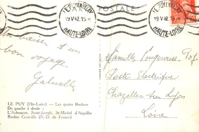 Le Puy (Haute-Loire) — Les quatre Rochers — Combier Imp. Macon — Verso