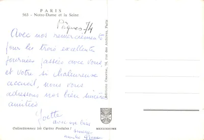 Notre-Dame w Paryżu — widok katedry i Seiny — wydawca IRIS — Rewers