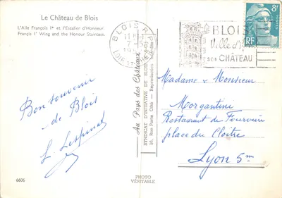 Le Château de Blois — L'Aile François Ier et l'Escalier d'Honneur — SYNDICAT D'INITIATIVE DE BLOIS — Verso